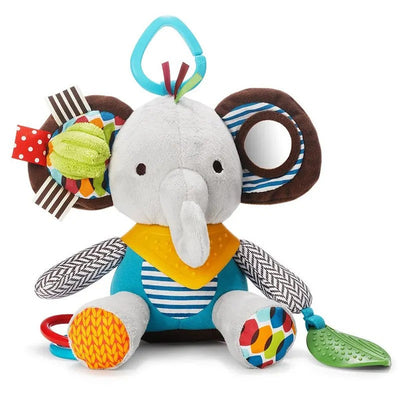 Jouet de dentition en peluche Fidtoy avec hochet – Jouet d'activité sensorielle doux pour la dentition des bébés, le jeu en poussette et les voyages