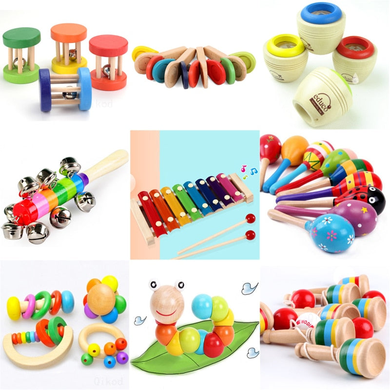 Juguetes Montessori sensoriales de madera (hasta 3 años)