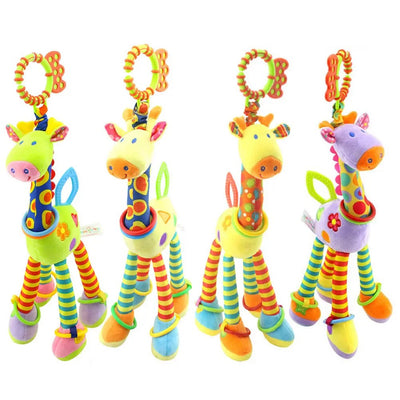 Hochet de dentition en peluche Fidtoy Girafe pour bébés – Hochet sensoriel froissé pour bébé avec anneau de dentition et attache
