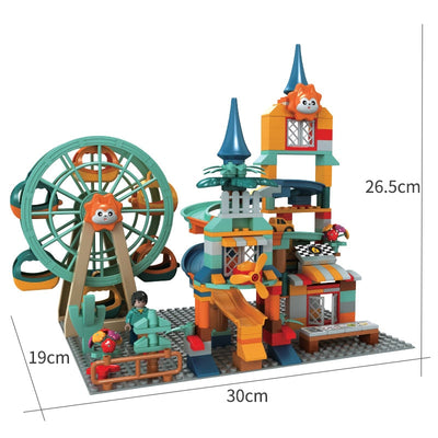 Fidtoy Building Blocks Car Run Set – Circuit à billes STEM pour enfants