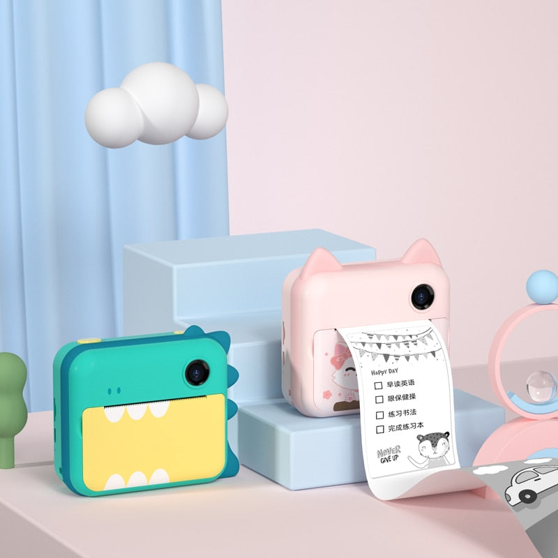 Appareil photo instantané Fidtoy pour enfants – Appareil photo pour tout-petits avec impression thermique et coloriage créatif