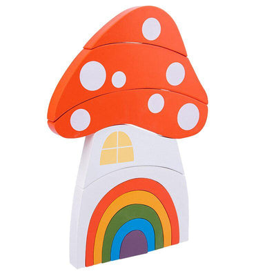 Juego de bloques de madera creativos Fidtoy - Juguete Montessori de apilamiento arcoíris y construcción imaginativa