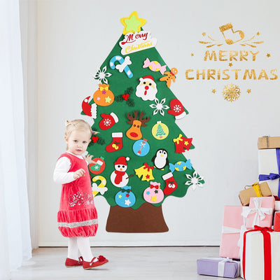 Fidtoy Felt Christmas Tree Set for Kids – DIY Holiday Ornaments, Interactive Toddler Gift
