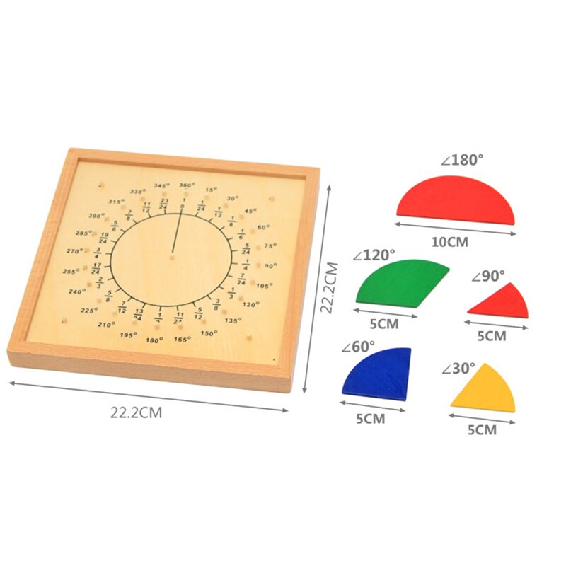 Tablero de Fracciones de Madera para Matemáticas - Materiales Montessori