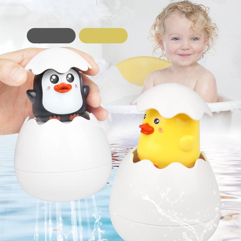 Fidtoy Penguin Hatching Bath Toy for Toddlers – Interactive Egg Water Spray Bath Toy