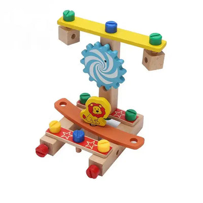 Fidtoy Juego de construcción de silla de madera Juguete de construcción Montessori