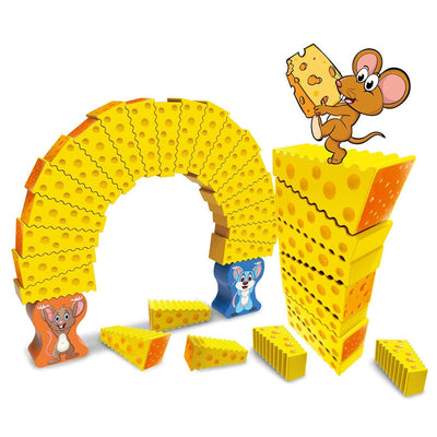 Jeu de Construction et d'Empilement Blocs de Fromage et Souris