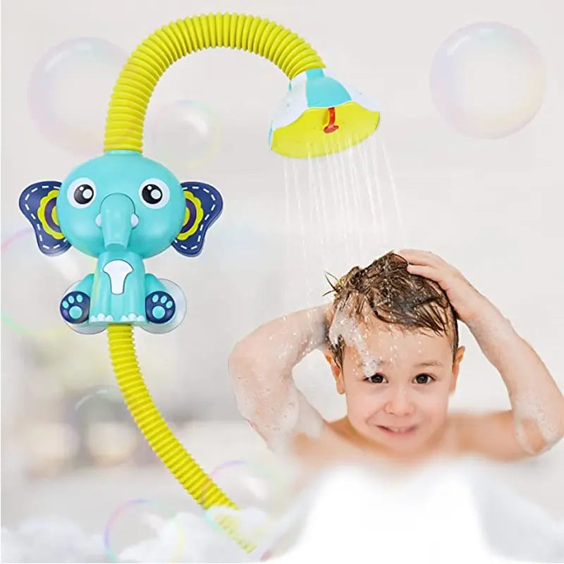 Fidtoy Elephant Bath Shower Toy for Toddlers – Water Spray Bath Toy with Suction Cups, Adjustable Nozzle, Gentle Water Flow