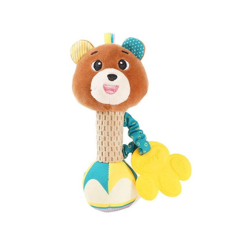 Fidtoy Plush Baby Rattle Toy Set for Newborns – Soft Animal Sensory Rattles for Infant Grasping, Sound Discovery, and Early Development