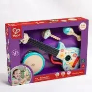 Fidtoy Wooden Musical Instrument Set Kids Ukulele Tambourine Kit