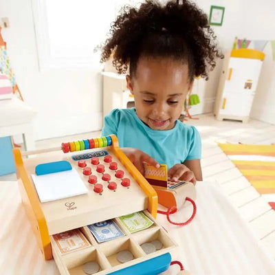 Fidtoy Wooden Cash Register Toy Kids Pretend Shop Play Set