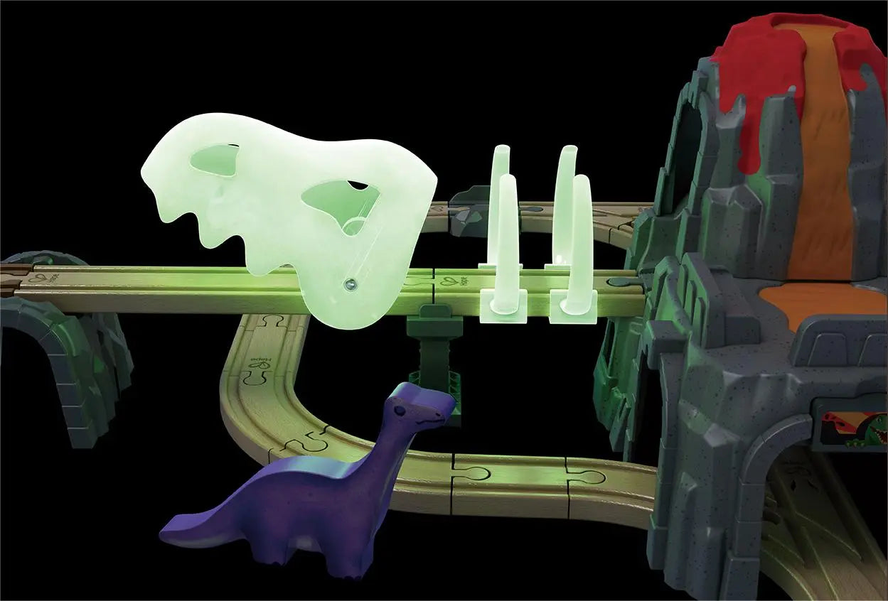Fidtoy Dinosaur Railway Adventure Train Set Glow Track Toy