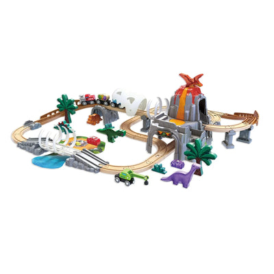 Fidtoy Dinosaur Railway Adventure Train Set Glow Track Toy