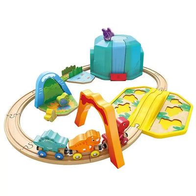 Fidtoy Coffret Train Dinosaure en Bois avec Sons