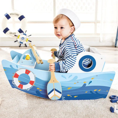 Bateau à chevaucher pour enfants Fidtoy avec rames et direction, jouet pour tout-petits