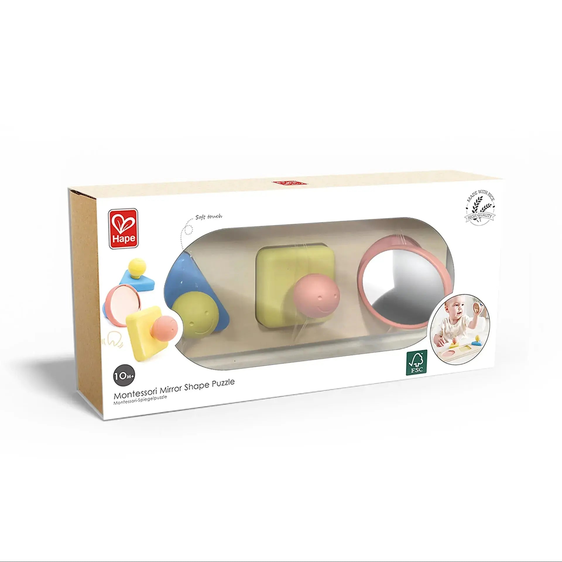 Fidtoy Montessori Mirror Shape Puzzle Toy for Toddlers 10M+