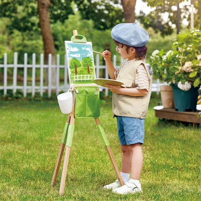 Fidtoy Bamboo Art Easel Set for Kids Portable Drawing Stand