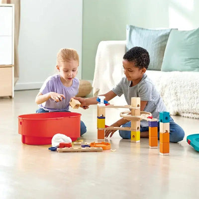 Fidtoy Juego de construcción de canicas de madera STEM