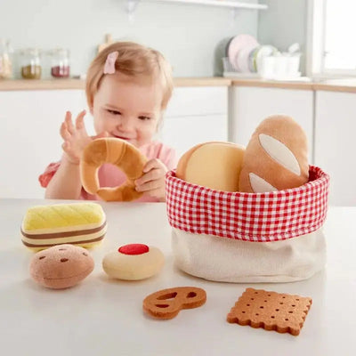 Fidtoy Pretend Play Bakery Basket Toy Set Soft Food Toys for Toddlers