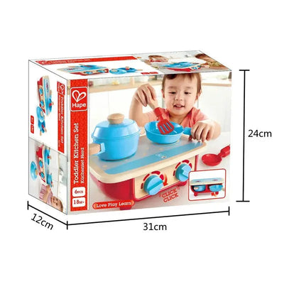 Fidtoy Wooden Pretend Play Kitchen Cooking Set for Toddlers 18M+