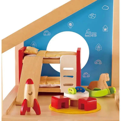 Fidtoy Casa de Muñecas Juego de Muebles de Habitación Infantil de Madera para Jugar a Simular