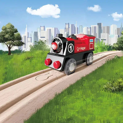 Fidtoy Battery Powered Train Engine Toy Wooden Railway Compatible