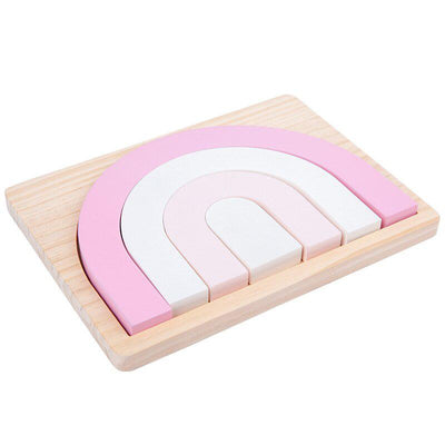 Juego de bloques de madera creativos Fidtoy - Juguete Montessori de apilamiento arcoíris y construcción imaginativa