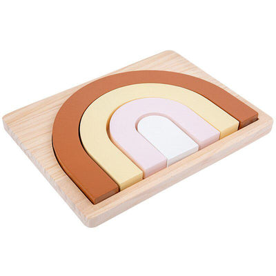 Juego de bloques de madera creativos Fidtoy - Juguete Montessori de apilamiento arcoíris y construcción imaginativa