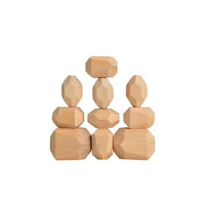 Juguete Montessori de Bloques de Construcción de Piedras de Madera Coloreadas (Coordinación y Concentración)