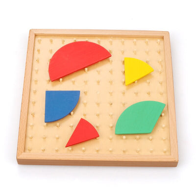 Tablero de Fracciones de Madera para Matemáticas - Materiales Montessori