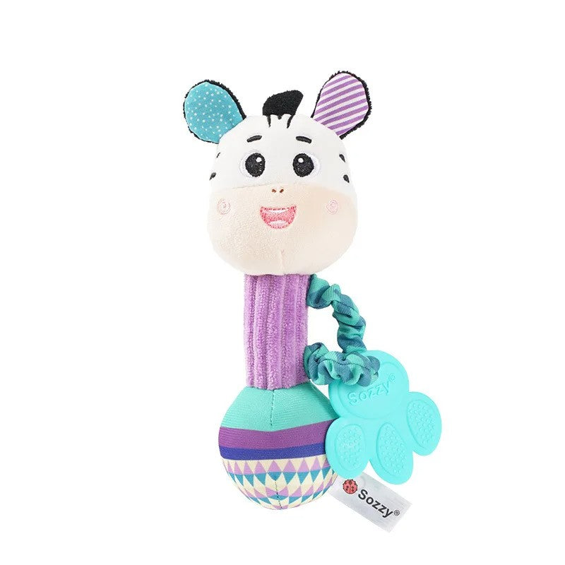 Fidtoy Plush Baby Rattle Toy Set for Newborns – Soft Animal Sensory Rattles for Infant Grasping, Sound Discovery, and Early Development