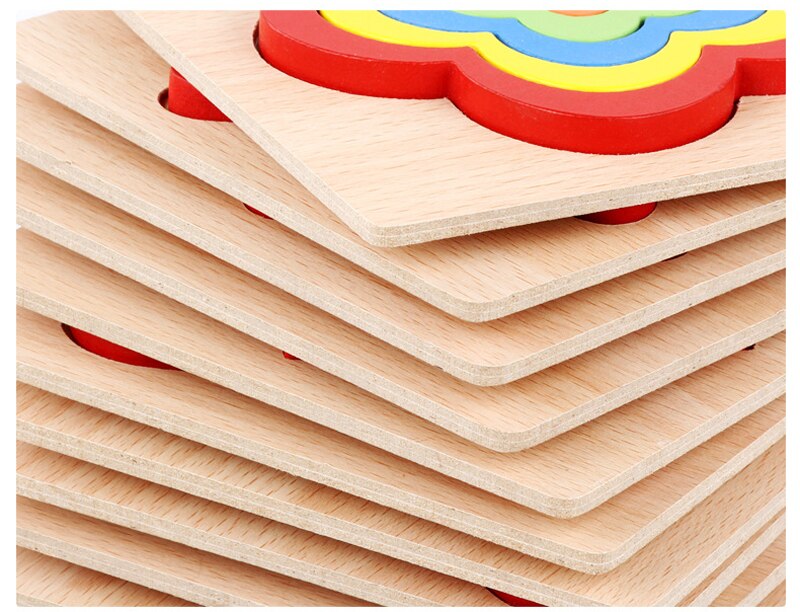 Fidtoy Puzzle en Bois pour Tout-Petits – Jouet Éducatif Montessori d'Apprentissage des Formes pour Enfants de 1 à 6 Ans