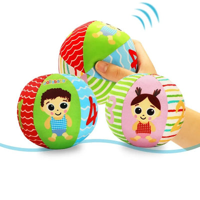 Fidtoy Soft Baby Rattle Ball Sensory Plush Ball for Babies