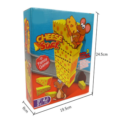 Jeu de Construction et d'Empilement Blocs de Fromage et Souris