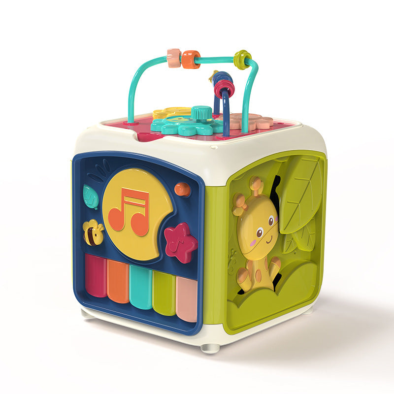 Fidtoy Interactive Baby Activity Cube – Musical Sensory Learning Cube with Piano Keys, Xylophone, Shape Sorting, Motion Sounds, Lights, and 28+ Melodies