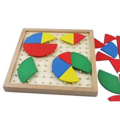 Tablero de Fracciones de Madera para Matemáticas - Materiales Montessori