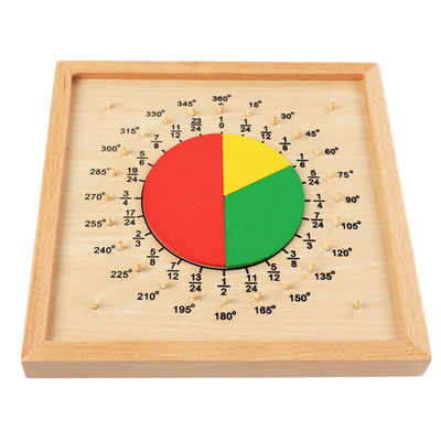 Tablero de Fracciones de Madera para Matemáticas - Materiales Montessori