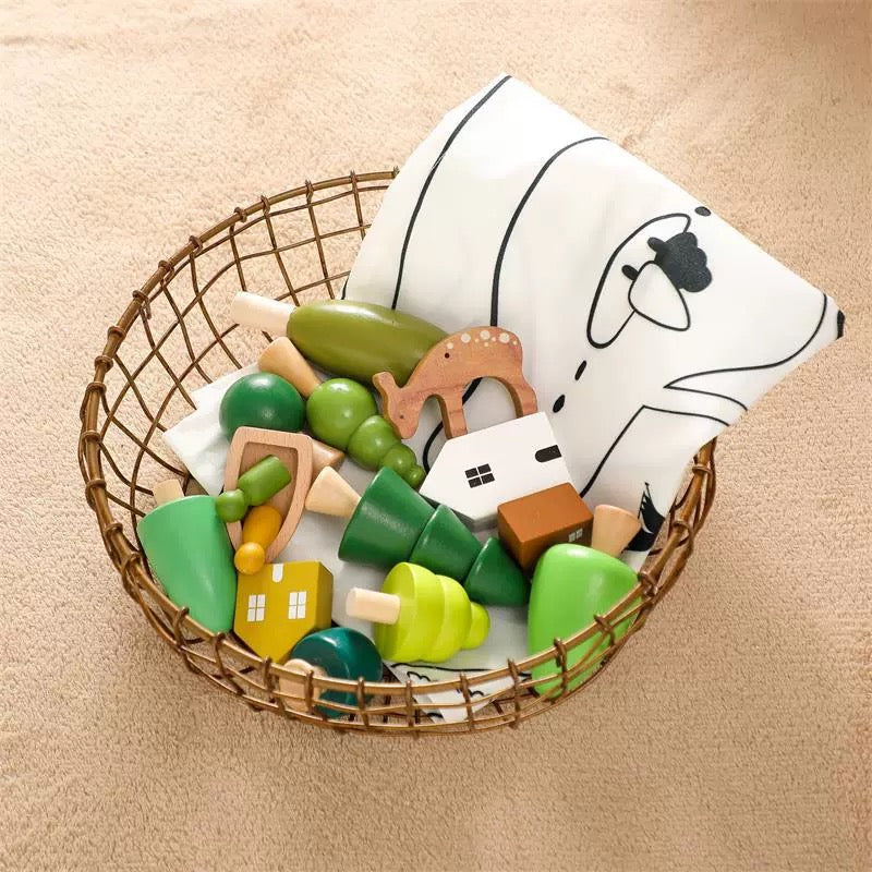 Juego de bosque de madera con colinas - Los mejores juguetes de juego abierto