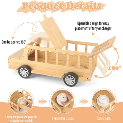 Étagère Murale Camion en Bois Faite à la Main pour Tonies – Organiseur Magnétique et Support d'Affichage pour 20 à 30 Figurines Toniebox