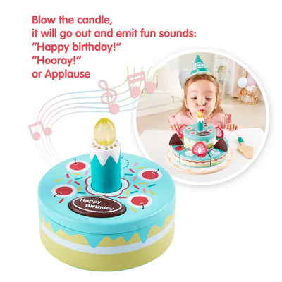 Fidtoy Juguete Interactiva Pastel de Cumpleaños con Luz Sonido Juego de Simulación