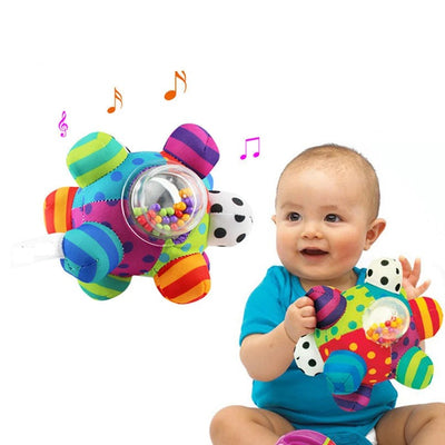 Fidtoy Soft Baby Sensory Rattle Ball  Fabric Grasping Toy