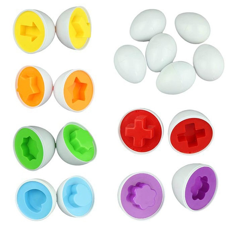 Fidtoy Dinosaur Matching Eggs Toy for Toddlers – Montessori Shape Sorting Learning Eggs Set