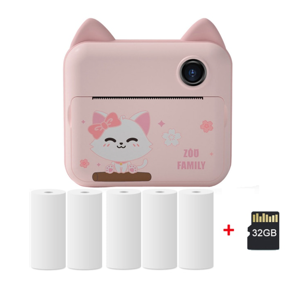 Appareil photo instantané Fidtoy pour enfants – Appareil photo pour tout-petits avec impression thermique et coloriage créatif