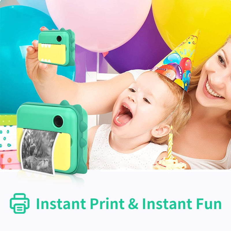 Appareil photo instantané Fidtoy pour enfants – Appareil photo pour tout-petits avec impression thermique et coloriage créatif