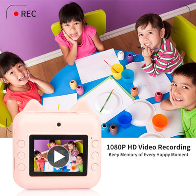 Appareil photo instantané Fidtoy pour enfants – Appareil photo pour tout-petits avec impression thermique et coloriage créatif