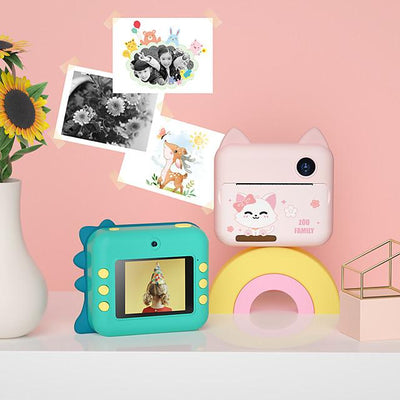 Appareil photo instantané Fidtoy pour enfants – Appareil photo pour tout-petits avec impression thermique et coloriage créatif