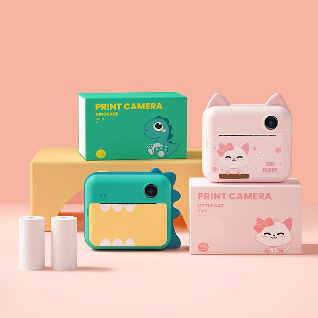 Appareil photo instantané Fidtoy pour enfants – Appareil photo pour tout-petits avec impression thermique et coloriage créatif