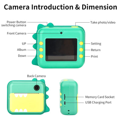 Appareil photo instantané Fidtoy pour enfants – Appareil photo pour tout-petits avec impression thermique et coloriage créatif
