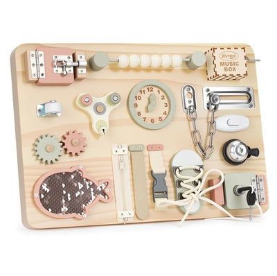 Montessori Busy Board for Kids | Interactive Wooden Sensory Toy