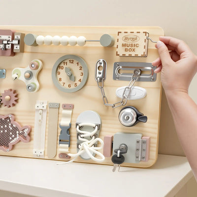 Montessori Busy Board for Kids | Interactive Wooden Sensory Toy